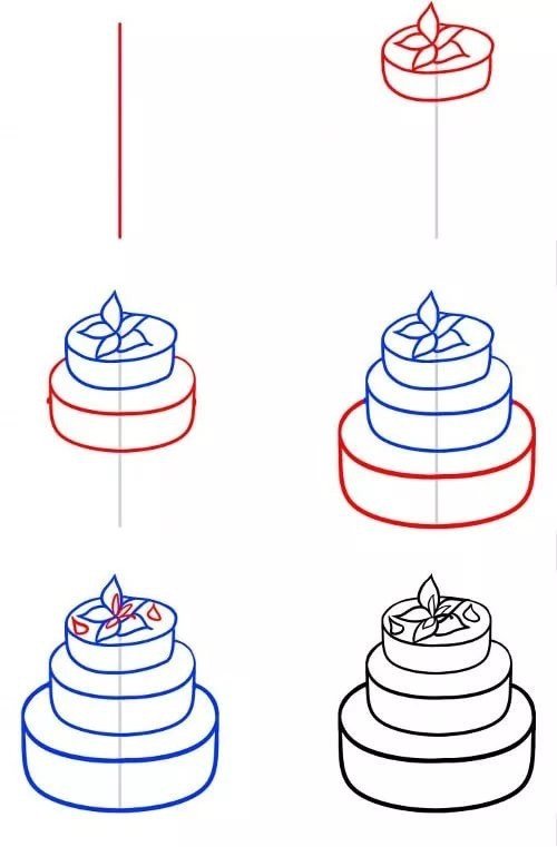 Як намалювати торт - малюємо торт поетапно